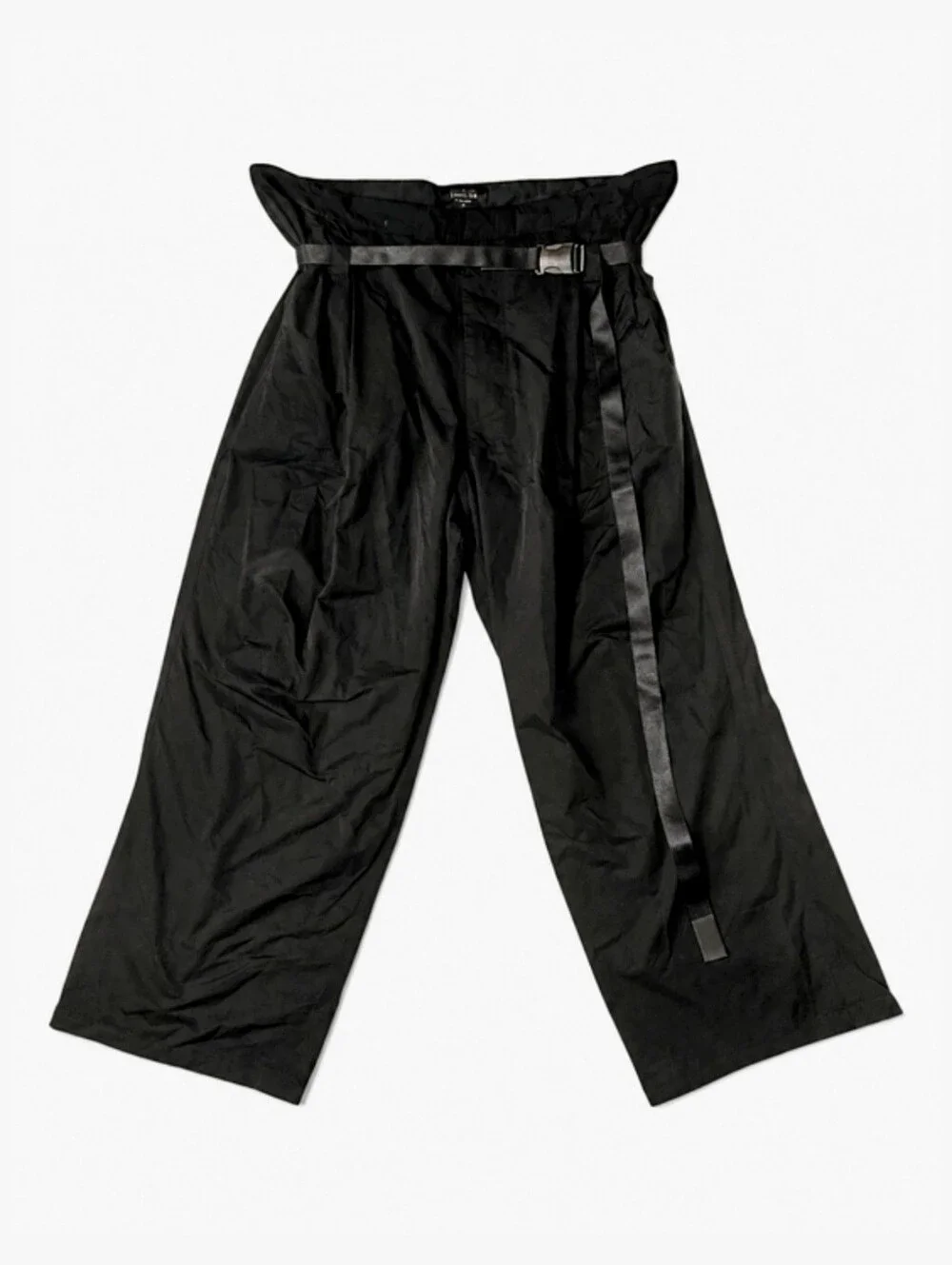 WILLY CHAVARRIA X BRANDBLACK | Black Wide Leg Paperbag Utility Pants M